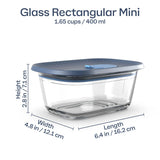 Oven Rectangular Glass With Lid 400ML