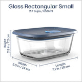 Oven Rectangular Glass With Lid 650ML