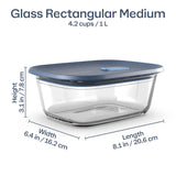 Oven Rectangular Glass With Lid 1L