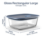 Oven Rectangular  Glass With Lid 1.5L